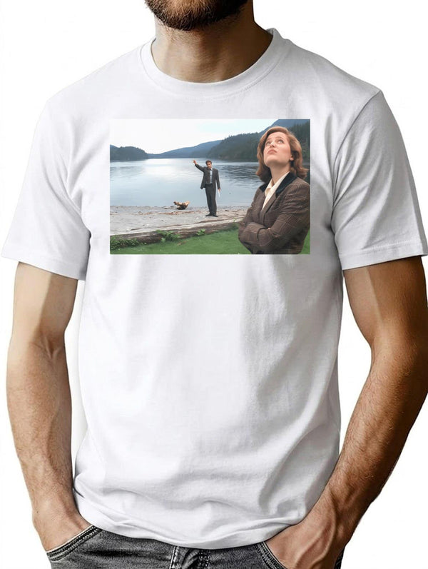 Mulder And Scully - The X-Files T-Shirt for Men & Women, T-Shirts Graphic Tee - White