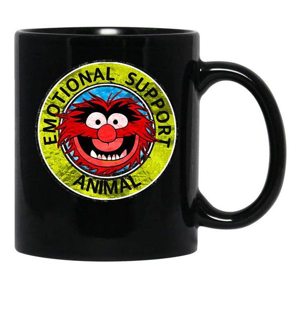 Muppet Emotional Support Animal Black Coffee Mug, Gift Coffee Mug - Black