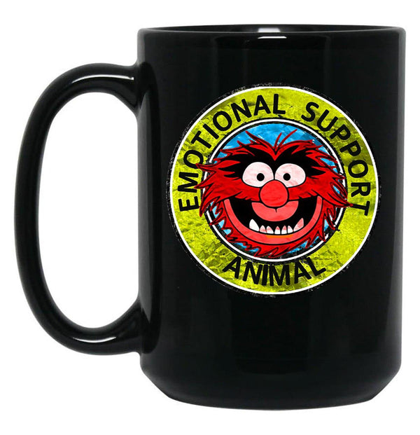Muppet Emotional Support Animal Black Coffee Mug, Gift Coffee Mug - Black