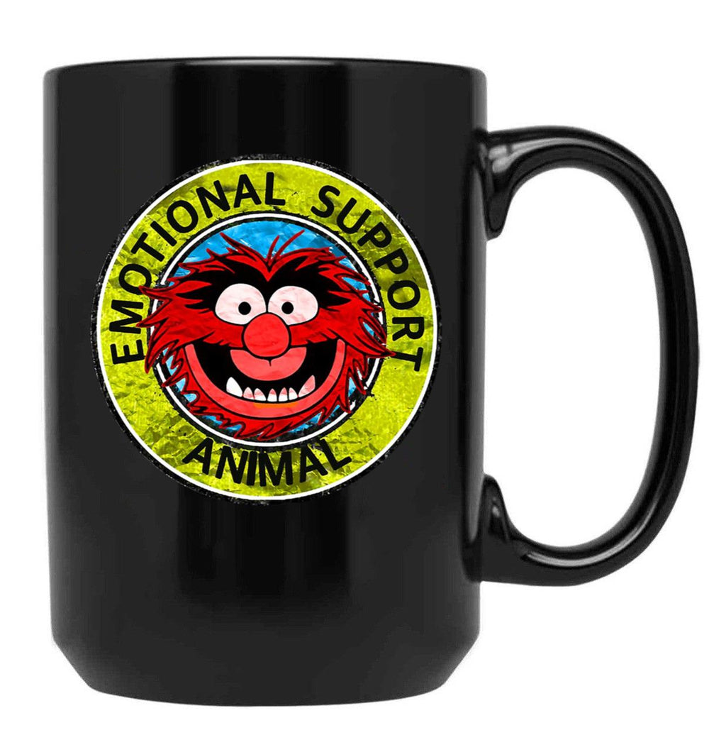 Muppet Emotional Support Animal Black Coffee Mug, Gift Coffee Mug