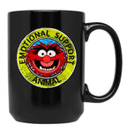 Muppet Emotional Support Animal Black Coffee Mug, Gift Coffee Mug