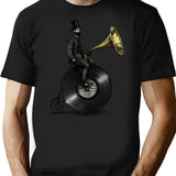 Music Man (Green Colour Option) T-Shirt for Men & Women, T-Shirts Graphic Tee - Black