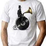 Music Man (Green Colour Option) T-Shirt for Men & Women, T-Shirts Graphic Tee - White