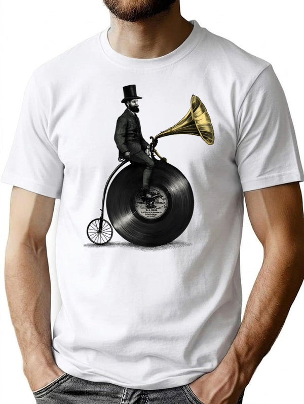 Music Man (Green Colour Option) T-Shirt for Men & Women, T-Shirts Graphic Tee - White