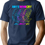 Music Vintage Boys Who Cry T-Shirt for Men & Women, T-Shirts Graphic Tee - Navy