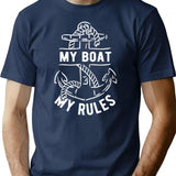 My Boat My Rules Ii - Captain Boating Lover T-Shirt for Men & Women, T-Shirts Graphic Tee - Navy