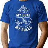 My Boat My Rules Ii - Captain Boating Lover T-Shirt for Men & Women, T-Shirts Graphic Tee - Blue