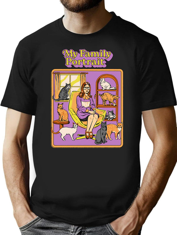 My Family Portrait T-Shirt for Men & Women, T-Shirts Graphic Tee - Black