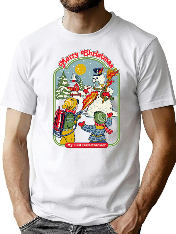 My First Flamethrower T-Shirt for Men & Women, T-Shirts Graphic Tee - White
