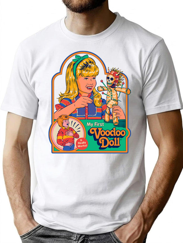 My First Voodoo Doll T-Shirt for Men & Women, T-Shirts Graphic Tee - White