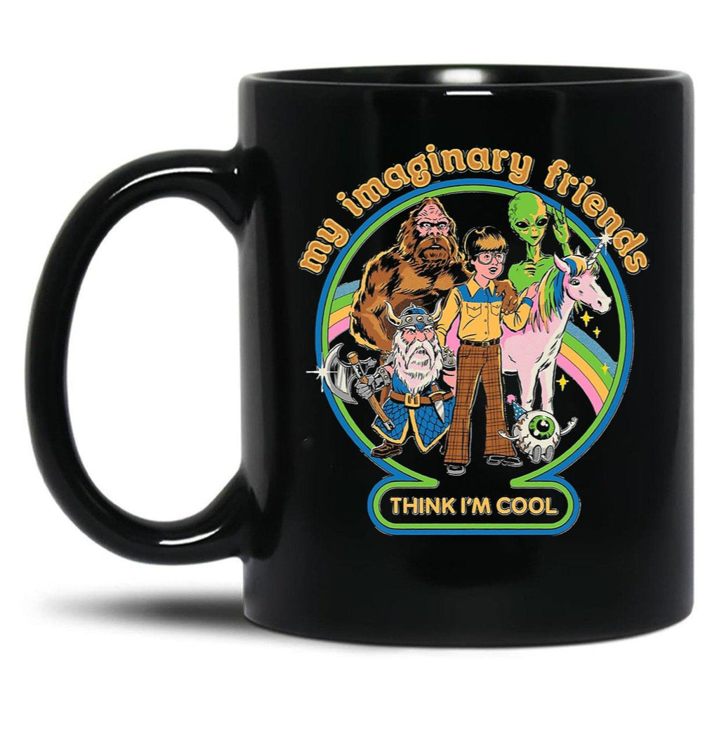 My Imaginary Friends Black Coffee Mug, Gift Coffee Mug