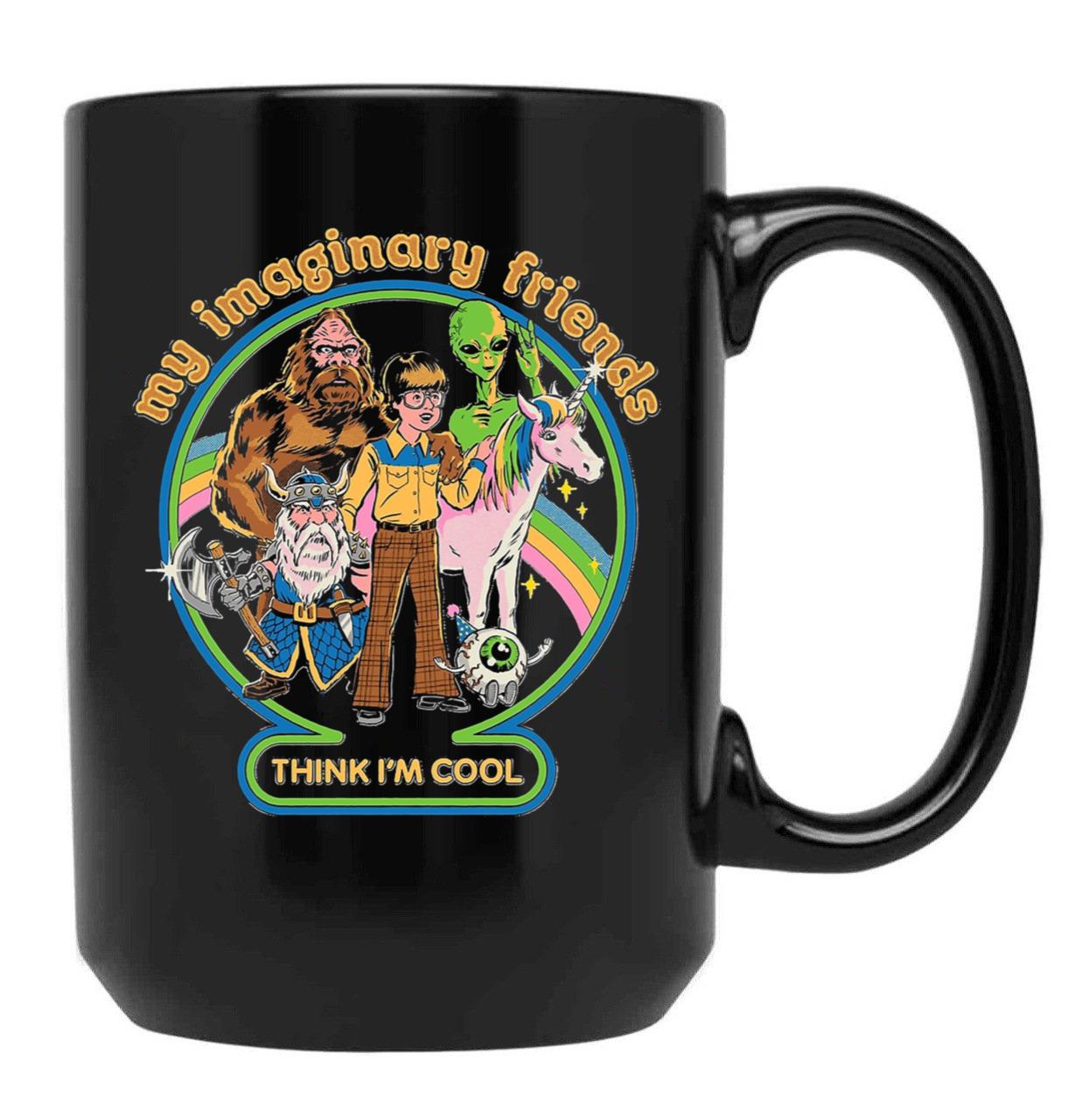 My Imaginary Friends Black Coffee Mug, Gift Coffee Mug