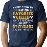 My Kids Accuse Me Of Having A Favorite Child T-Shirt for Men & Women, T-Shirts Graphic Tee - Navy