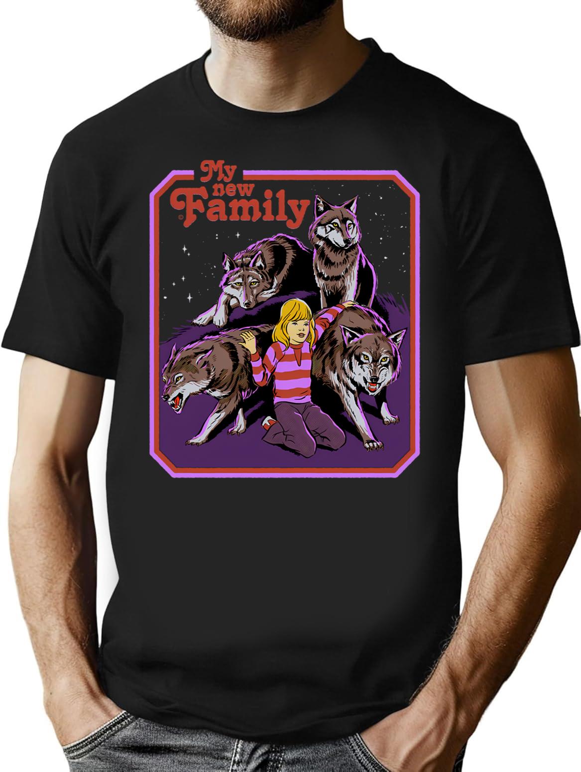 My New Family T-Shirt for Men & Women, T-Shirts Graphic Tee - Black