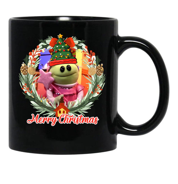 Nanalan Festive Joy - Who'S That Wonderful Girl Whimsical Christmas Black Coffee Mug, Gift Coffee Mug - Black