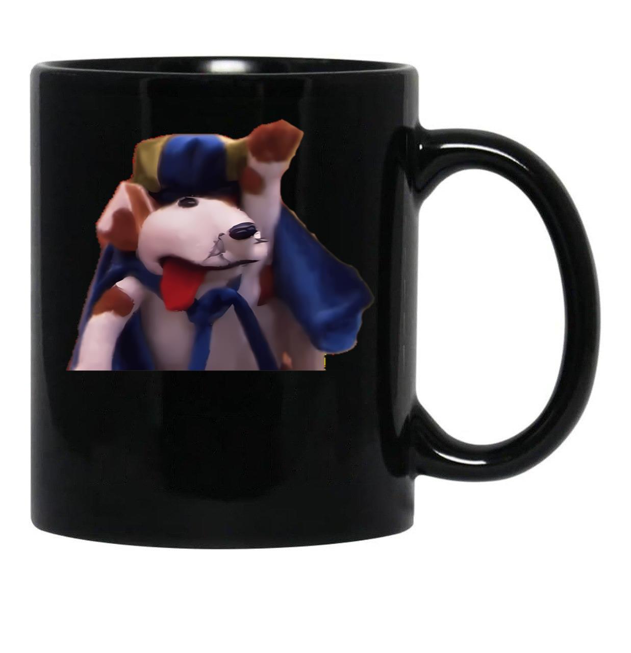 Nanalan Russer Cute Dog Black Coffee Mug, Gift Coffee Mug - Black