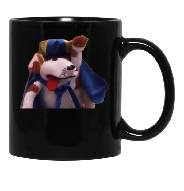 Nanalan Russer Cute Dog Black Coffee Mug, Gift Coffee Mug - Black