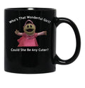 Nanalan Whos That Wonderful Girl Meme Valentine Card Black Coffee Mug, Gift Coffee Mug - Black