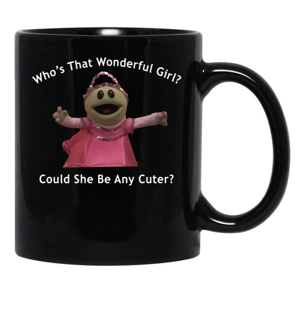 Nanalan Whos That Wonderful Girl Meme Valentine Card Black Coffee Mug, Gift Coffee Mug - Black