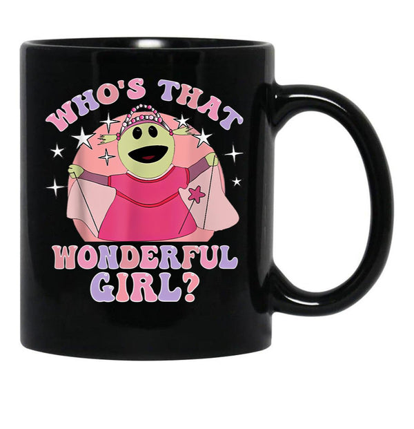 Nanalan Wonderful Girl - Who'S That Wonderful Girl Black Coffee Mug, Gift Coffee Mug - Black