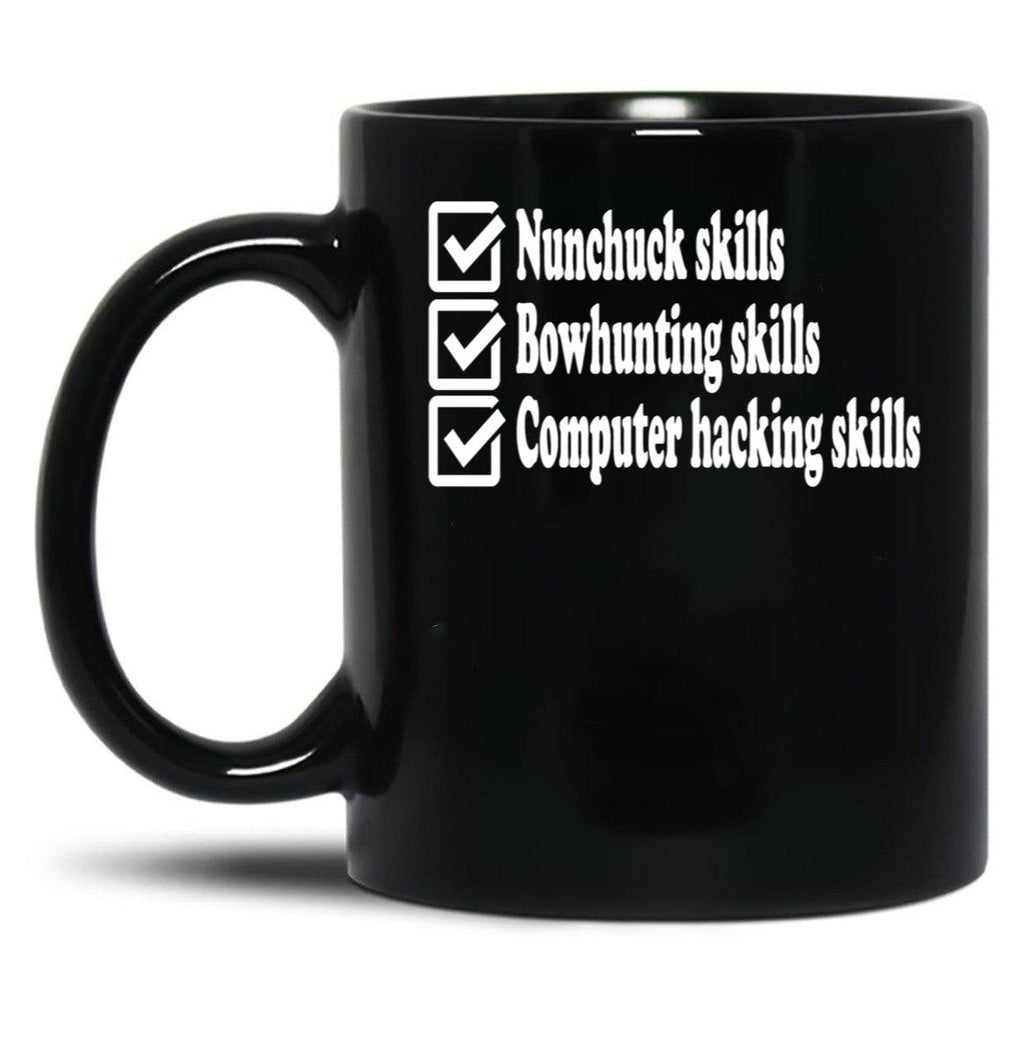 Napoleon Dynamite Skills Black Coffee Mug, Gift Coffee Mug