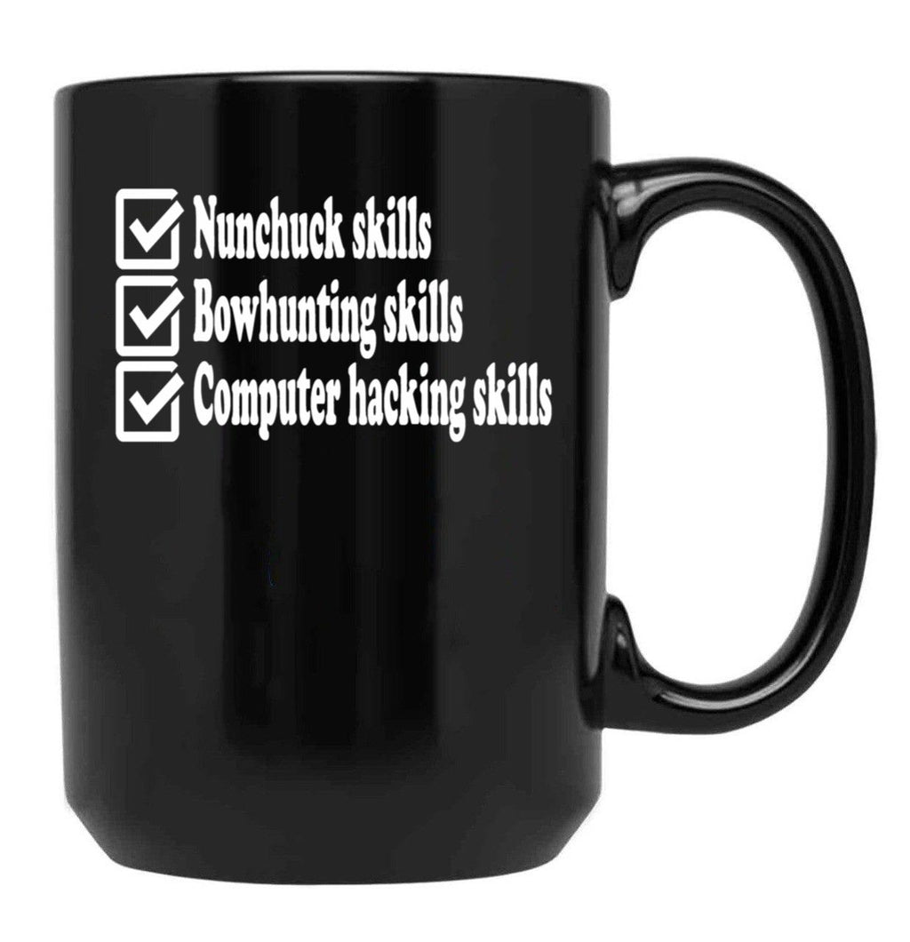 Napoleon Dynamite Skills Black Coffee Mug, Gift Coffee Mug