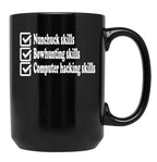 Napoleon Dynamite Skills Black Coffee Mug, Gift Coffee Mug
