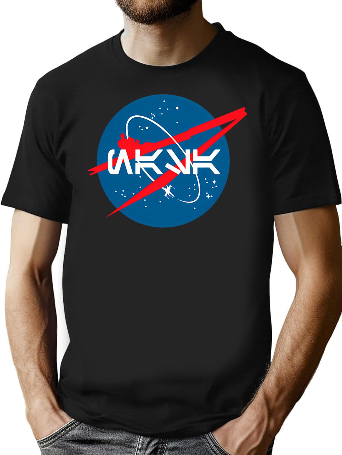 Nasa Aurebesh T-Shirt for Men & Women, T-Shirts Graphic Tee - Black