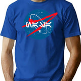 Nasa Aurebesh T-Shirt for Men & Women, T-Shirts Graphic Tee - Blue