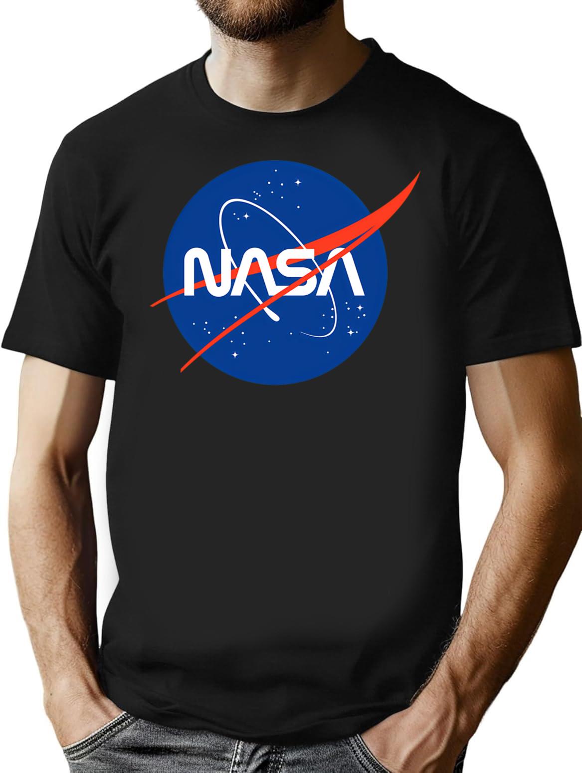 Nasa Logo T-Shirt for Men & Women, T-Shirts Graphic Tee - Black