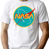 Nasa Retro T-Shirt for Men & Women, T-Shirts Graphic Tee - White