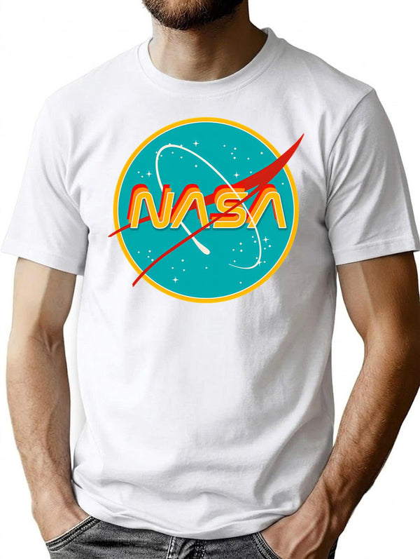 Nasa Retro T-Shirt for Men & Women, T-Shirts Graphic Tee - White