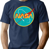 Nasa Retro T-Shirt for Men & Women, T-Shirts Graphic Tee - Navy
