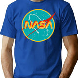 Nasa Retro T-Shirt for Men & Women, T-Shirts Graphic Tee - Blue