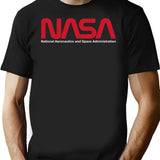 Nasa Worm Logo (3) T-Shirt for Men & Women, T-Shirts Graphic Tee - Black