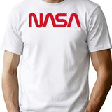 Nasa Worm Logo (3) T-Shirt for Men & Women, T-Shirts Graphic Tee - White