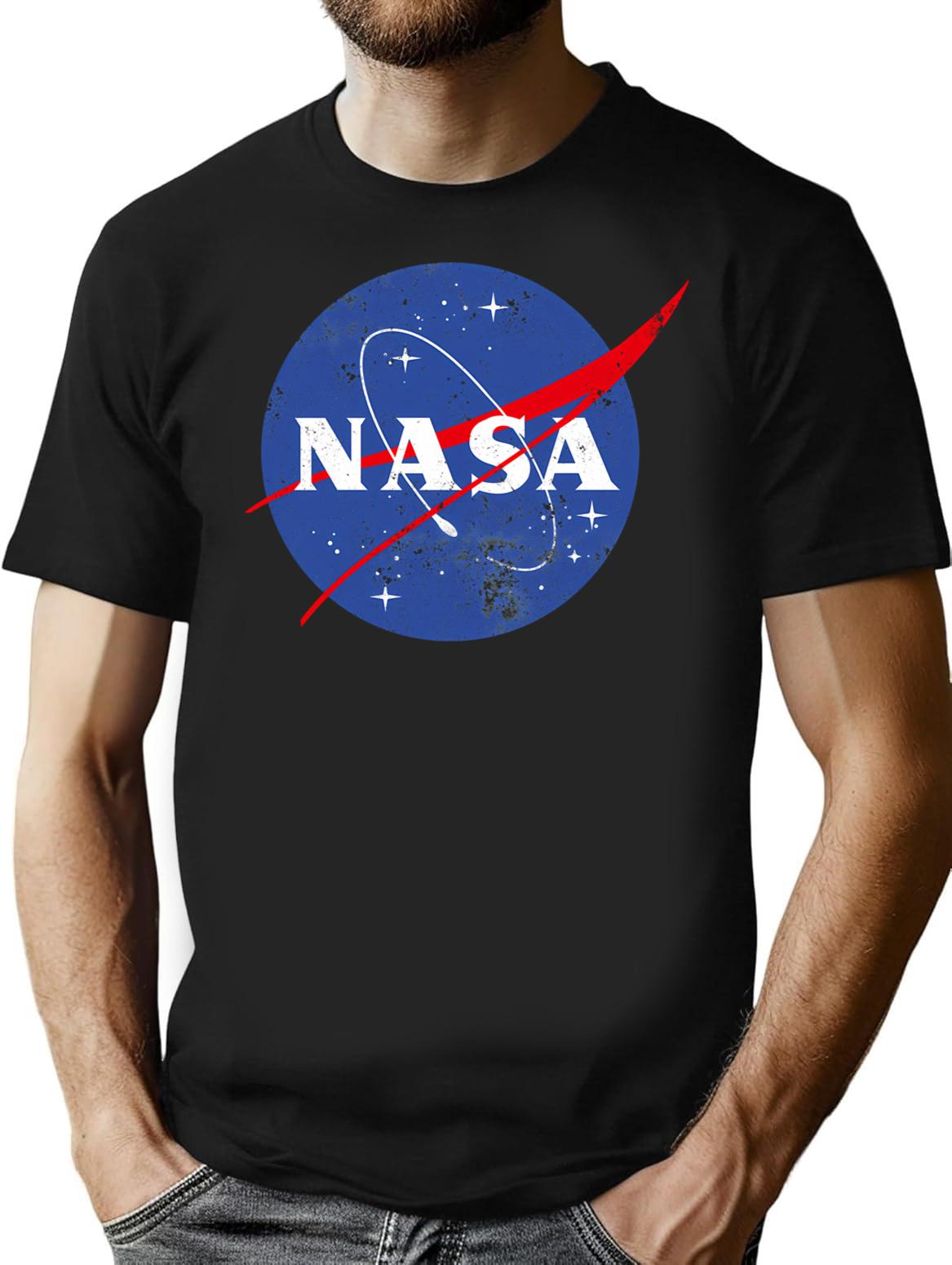 Nasa T-Shirt for Men & Women, T-Shirts Graphic Tee - Black