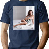 Natalie Portman Sexy Premium Heavyweight Cotton T-Shirt - Navy