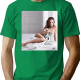 Natalie Portman Sexy Premium Heavyweight Cotton T-Shirt - Green