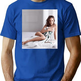 Natalie Portman Sexy Premium Heavyweight Cotton T-Shirt - Blue
