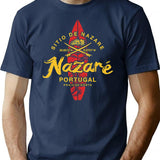 Nazare Portugal Vintage Surfing T-Shirt for Men & Women, T-Shirts Graphic Tee - Navy