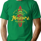 Nazare Portugal Vintage Surfing T-Shirt for Men & Women, T-Shirts Graphic Tee - Green