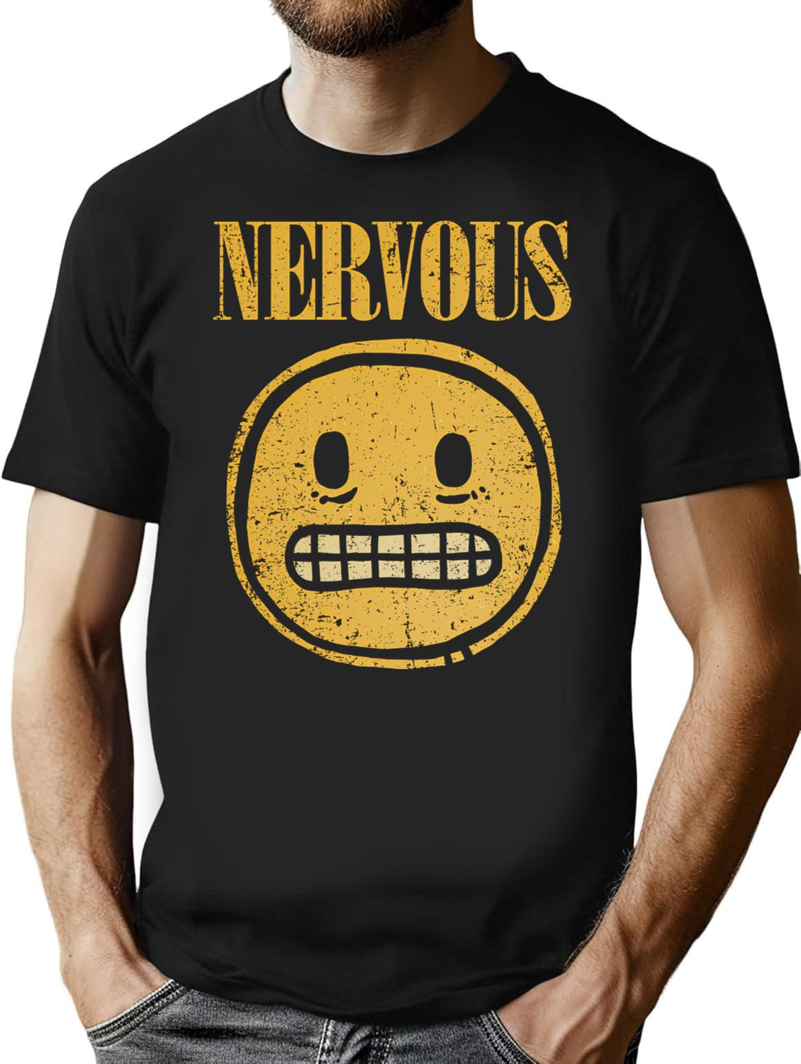 Nervous T-Shirt for Men & Women, T-Shirts Graphic Tee - Black