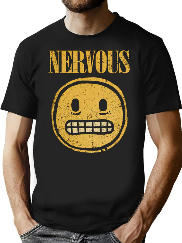 Nervous T-Shirt for Men & Women, T-Shirts Graphic Tee - Black