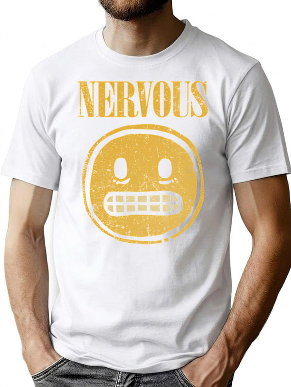 Nervous T-Shirt for Men & Women, T-Shirts Graphic Tee - White