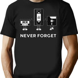 Never Forget (4) T-Shirt for Men & Women, T-Shirts Graphic Tee - Black