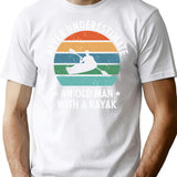 Never Underestimate An Old Man With A Kayak Retro Vintage T-Shirt for Men & Women, T-Shirts Graphic Tee - White