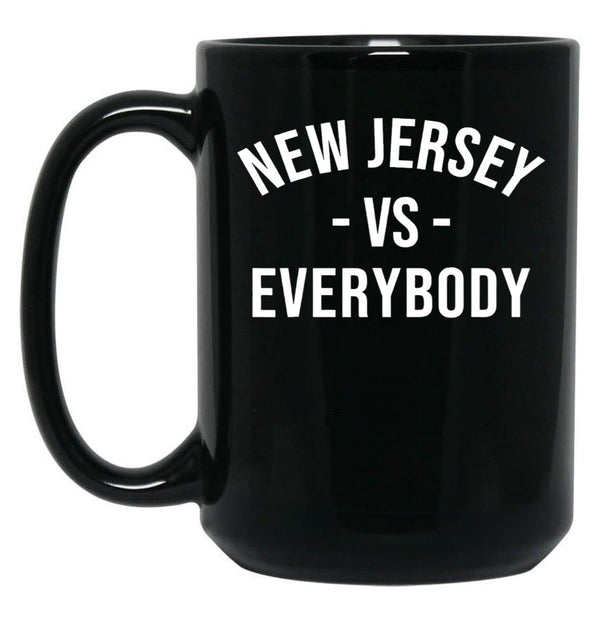 New Jersey VS Everybodys Black Coffee Mug, Gift Coffee Mug - Black