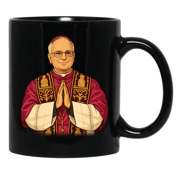 New Pope Art Black Coffee Mug - Black