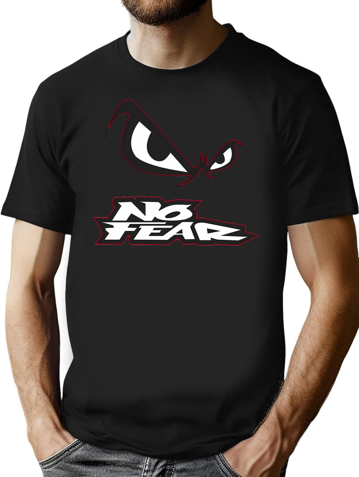 No Fear T-Shirt for Men & Women, T-Shirts Graphic Tee - Black